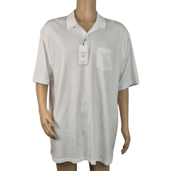 Roundtree Yorke Heritage Collection Polo Shirt White short Sleeve Size XXL (32) - Picture 2 of 11